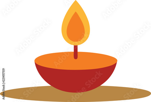 Single Diya Placed on a Flat Surface with Subtle Glow