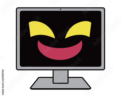 ハッキングされてるパソコンイメージのイラスト