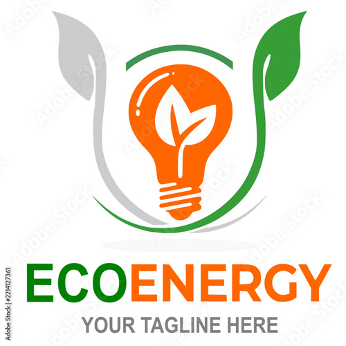 Eco Energy Vector Logo with leaf symbol