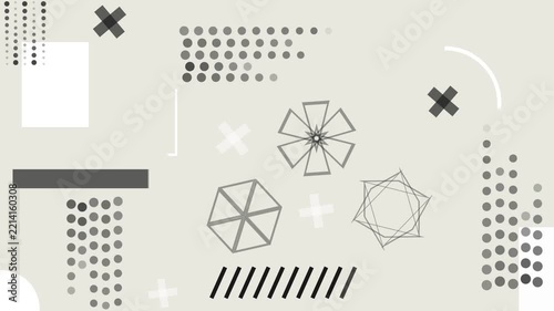Abstract 2D Flat Motion Graphics Background in Seamless Loop Video - Geometric Shapes Light Gray Colored 2D Animated Modern Flat Background Video