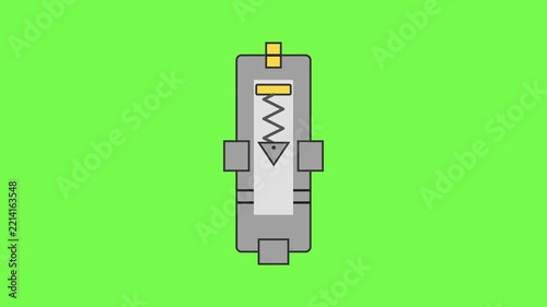 Industrial Pilot-Operated Hydraulic Relief Valve Cartridge Mechanical Motion Graphic