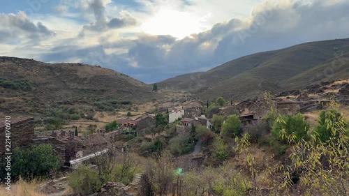 Patones rural historic slate houses in patones de arriba