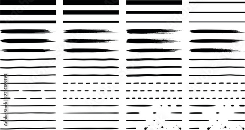 Hand drawn black line collection for borders and graphic design