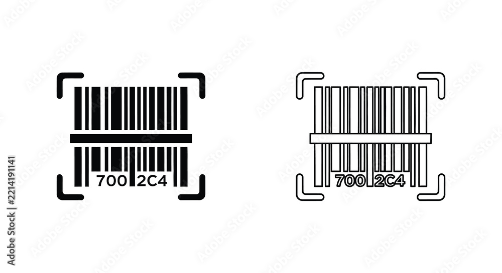 Obraz premium Barcode with corner brackets a black silhouette
