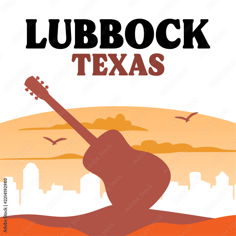 Fototapeta premium City silhouettes and beautiful natural scenery in Lubbock, Texas