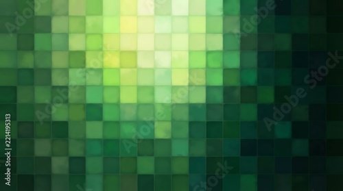 Abstract green geometric background with a bright central light source