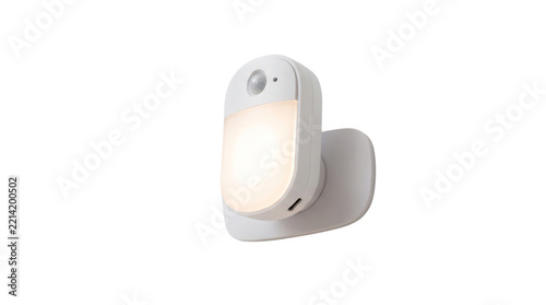 Modern white battery operated wireless motion sensor night light