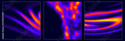 Heat map. Abstract infrared thermographic background. Temperature distribution and data analysis. Thermal imaging concept. Vector illustration.