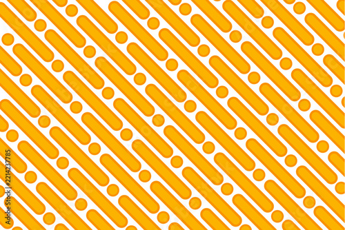 Modern Batik Parang Vector Pattern Yellow and Orange Traditional Indonesian Seamless Geometric Background