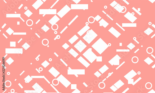 Geometric abstract shapes in vibrant pink background for modern celebration design
