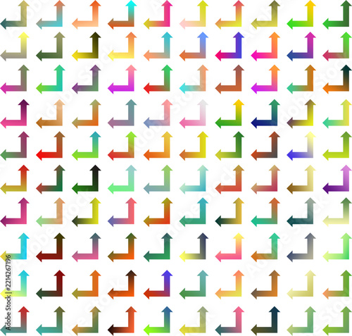 Left and Straight Way Arrow Icon Gradient