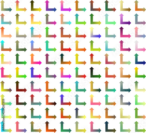 Right and Down Way Arrow Icon Gradient