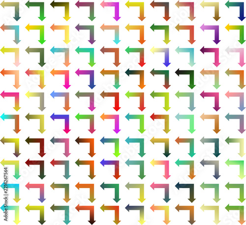 Left and Down Way Arrow Icon Gradient