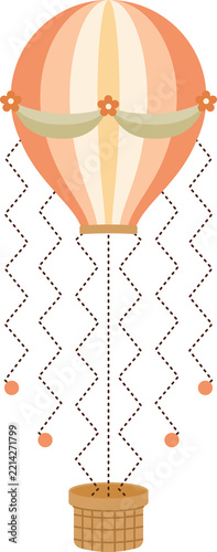 cute hot air balloon prewriting kid practice printable worksheet