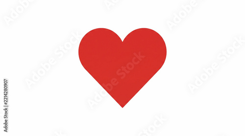 Simple Red Heart Icon Isolated on White Background
