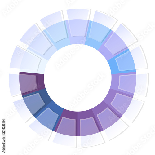 Basic circle infographic with 15 steps, process or options.