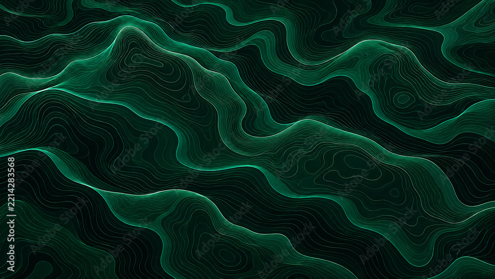 Abstract Green Topographic Contour Line Background Stock Photo | Adobe ...