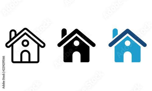House homepage vector icon set featuring home and real estate symbols in thin line, stroke, filled, and generic outline styles for dashboard interfaces.