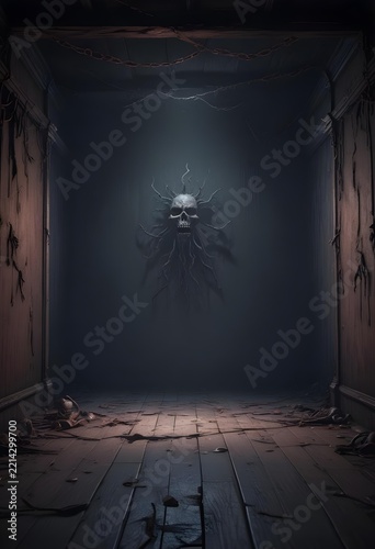 Spooky Halloween Archway Frame with Glowing Jack-o'-Lanterns