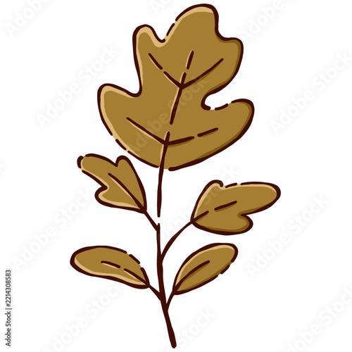 Brown Oak Leaf Illustration