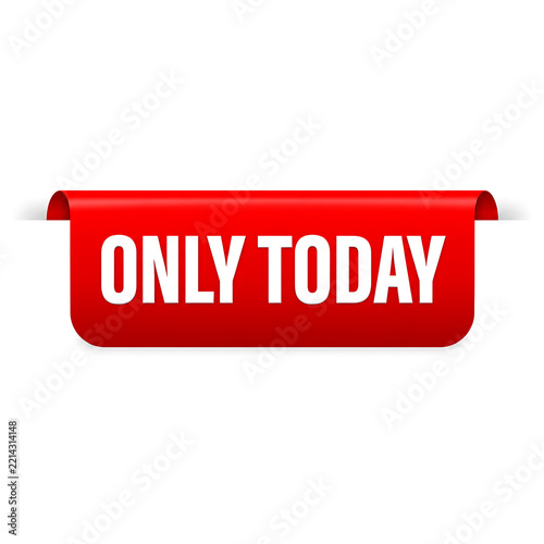 Red sale banner with only today text for promotional offers