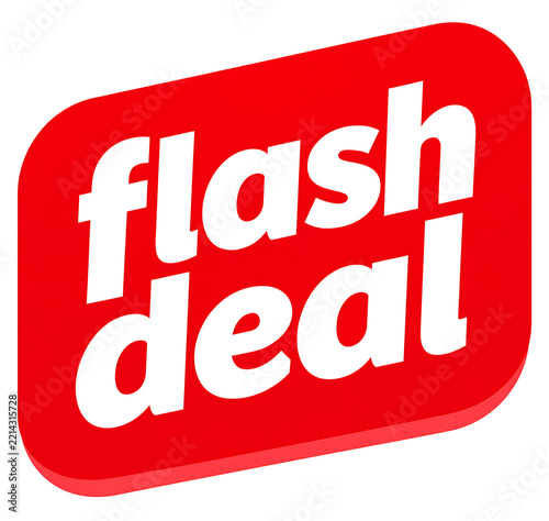 Flash deal sale banner with red and white color scheme