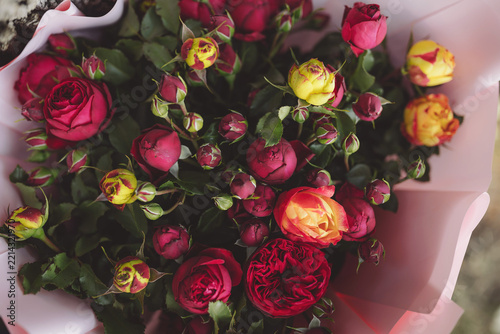 Vibrant bouquet of roses celebrating love and beauty in a charming floral arrangement