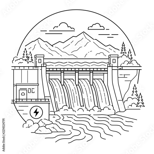 Hydroelectric dam in minimalist design
