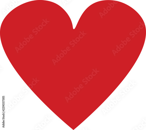 Simple Red Heart Icon Isolated on White Background for Love, Romance, Valentine, and Emotional Design
