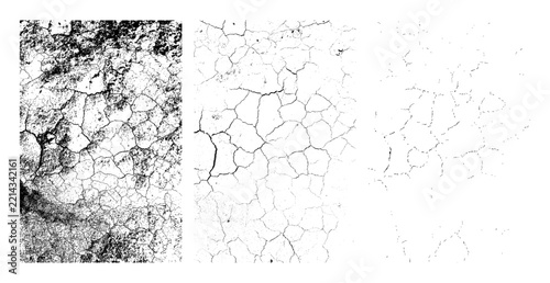 Black white cracked grunge texture panels