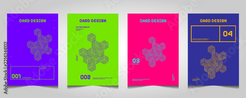 futuristic poster blocks design with a vibrant colors
