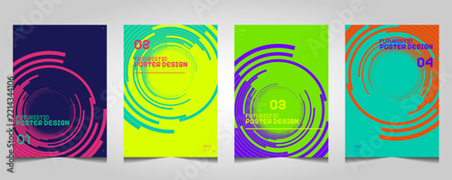 futuristic poster design with a vibrant colors. card templates suitable for printing purposes