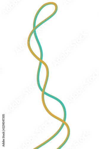 Fotografie Two entwined organic strands in a fluid motion with soft studio lighting on a tr