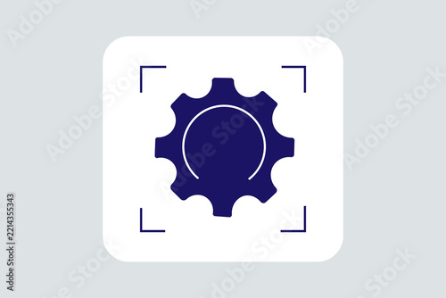 The image features a clean, modern icon representing system settings, mechanical focus, configuration target, or process optimization.