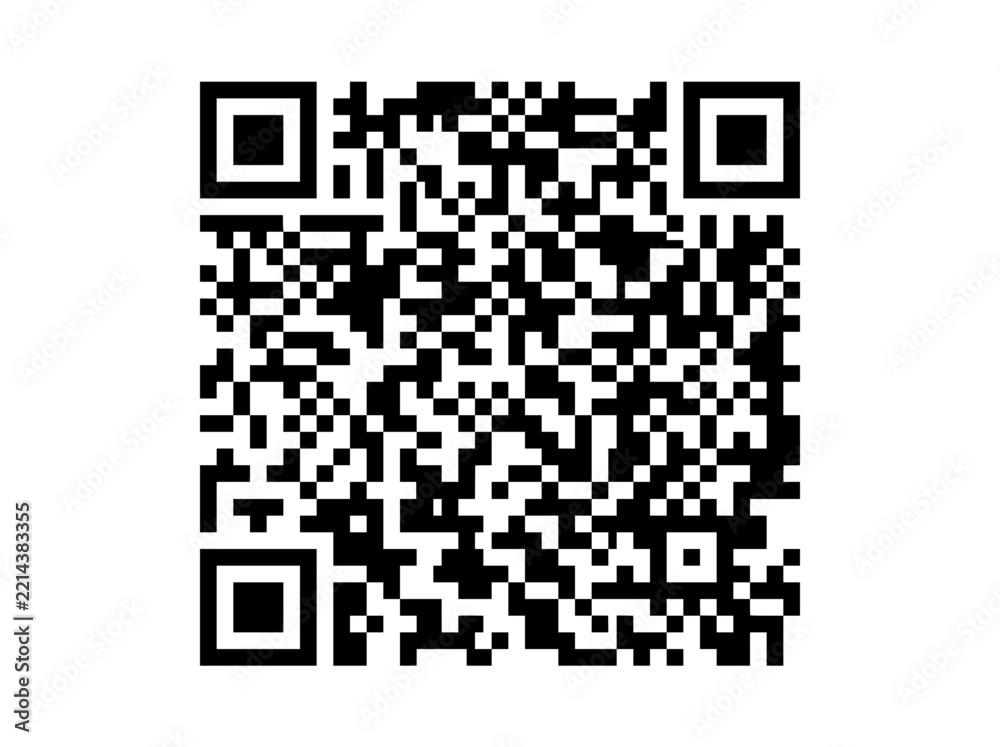 Fototapeta premium Digital QR code vector icon, black and white square barcode for mobile scanning, scannable quick response code for marketing and business
