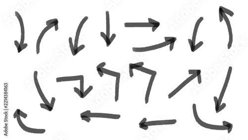 手描き風の矢印セット素材