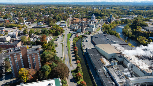 Paper mill and urban land use along the river.