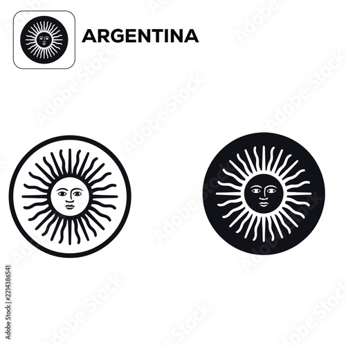 Argentina national sun symbol graphic for branding and patriotic