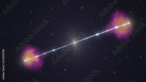 Quasar With Relativistic Jets and Radio Lobes in Deep Space Seamless Loop