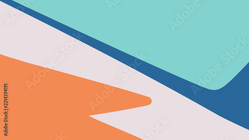 Dynamic geometric abstract background with intersecting teal, blue, and orange shapes. Creative modern flat design template for corporate posters, flyers, web layouts, and digital banners.