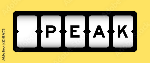 Black color in word peak on slot banner with yellow color background
