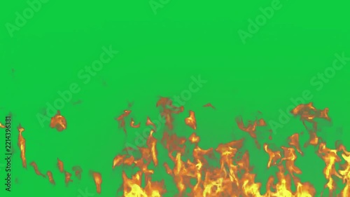 Cinematic Movie Fire Burning With Intense Flames and Glowing Embers Green Screen VFX Chroma Key Effect