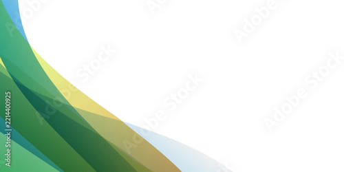 Minimal abstract background with overlapping translucent colorful waves, layers on the left and with lots of white space remaining, design template ideal for modern creative digital layouts