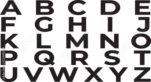 A to Z Bold Black Minimalist Alphabet Vector Silhouette