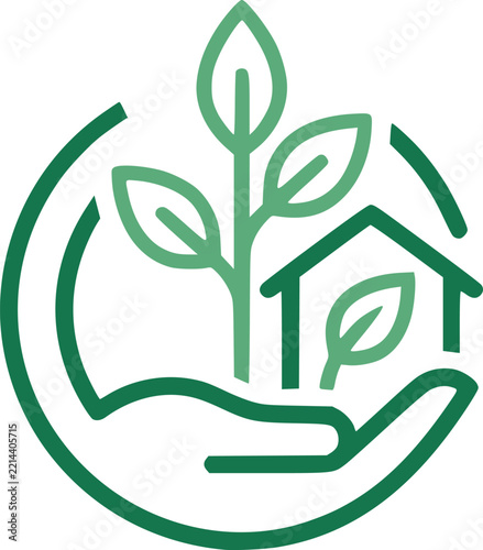 Eco friendly sustainable home icon