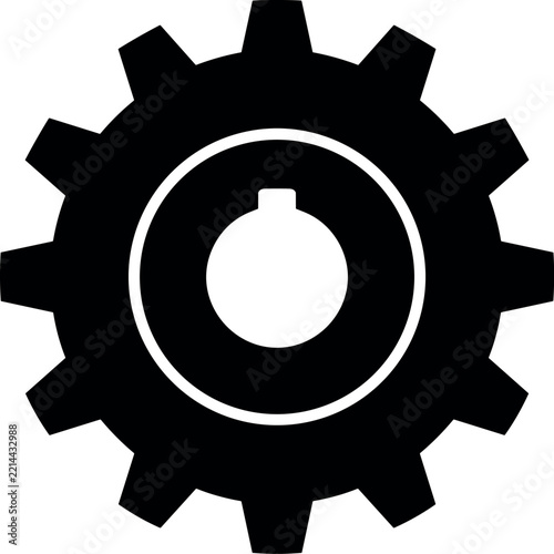 Black Gear Cogwheel Icon and Mechanical Industrial Part Vector Graphic for Engineering, Technology, Settings, Teamwork, Machine Logistics, and Corporate Operations Concepts