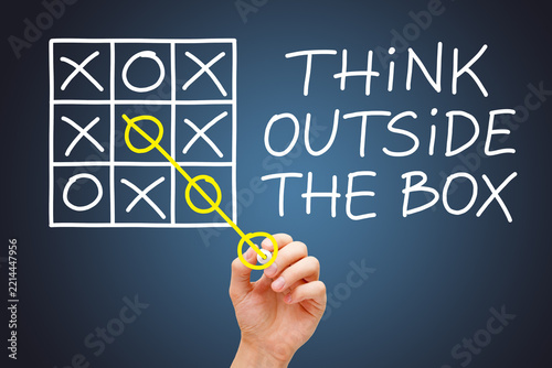 Think Outside The Box Tic-tac-toe Concept
