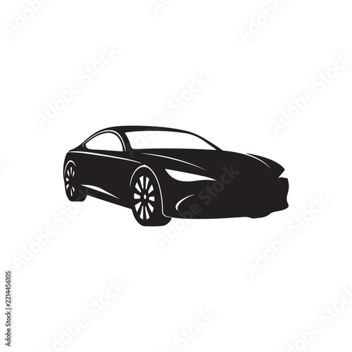 Luxury Sedan Car Silhouette Vector Illustration