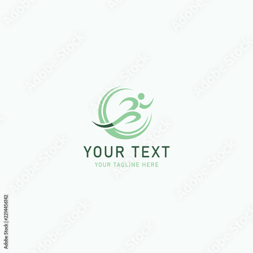 Abstract running person logo design for fitness and sports branding