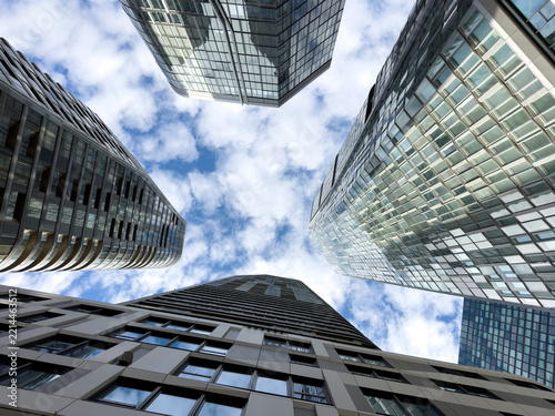 modern office buildings in architectural business district 